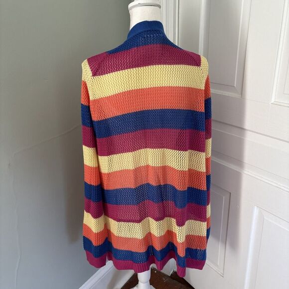 Blair Multicolor Knit Long Sleeve Open Front Cardigan Sweater - Size 3X - Picture 2 of 5